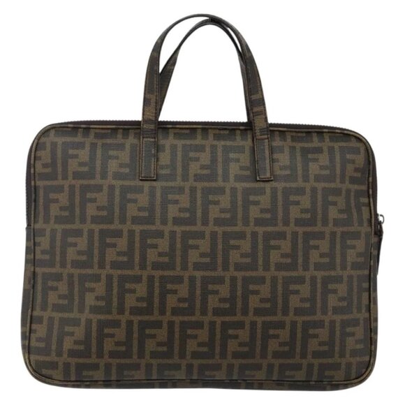 FENDI Zucca Canvas PC Case Black Brown Auth SW1528 - Picture 3 of 16